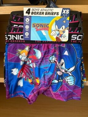 ✨$9✨NWT•4-Pack Boys Athletic Boxer Briefs | Sonic the Hedgehog | XS (4/5)